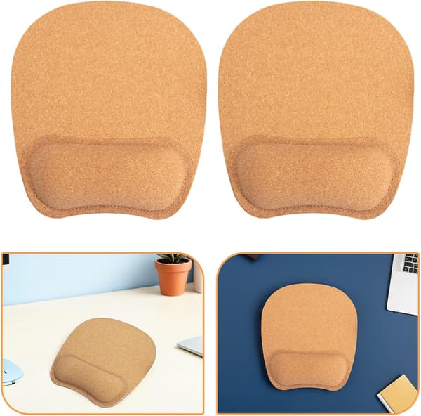 2 stk Håndledds musematte Myk kork og gummibase for ergonomisk støtte