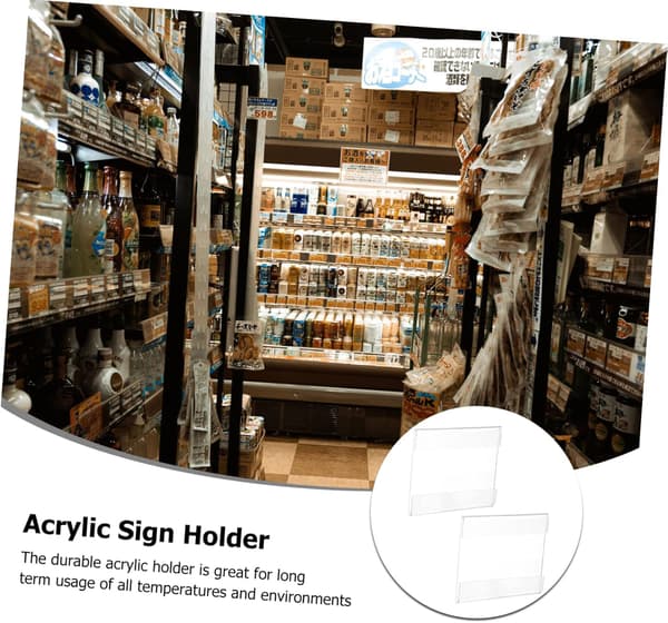 5 stk. akrylskiltholdere Etikettstativer for prislapper Solid menydisplaystativ Egnet