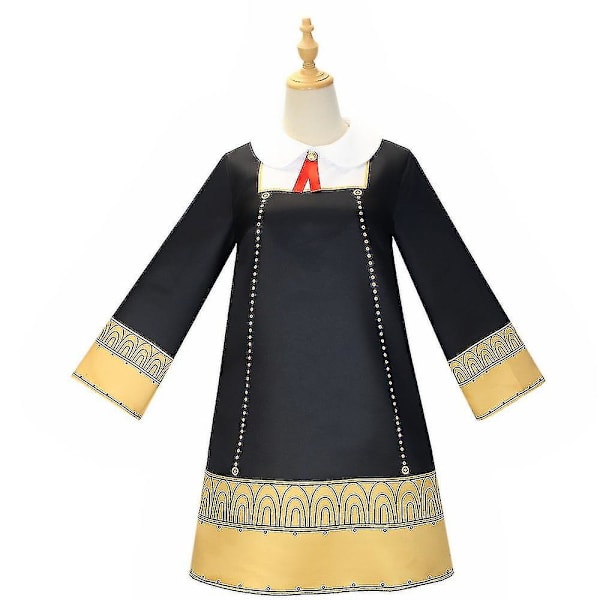 Spy X Family Anime Anya Forger Kostymset med Strumpbyxor Huvudbonad Anya Rollspel Fint Uppklädd 2XL