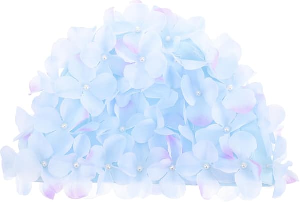 Stor blomsterbadehette for kvinner for langt hår, tøyelig vanntett badehette