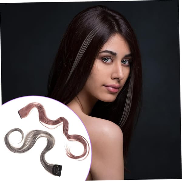 4 stk. gradient hårfarge lange krøllete hårdeler extensions highlight hårstykker for jenter tilbehør