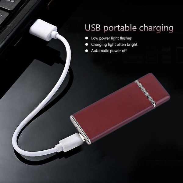 USB Charging Lighter Vindtett Oppladbar Ultratynn G-sensor