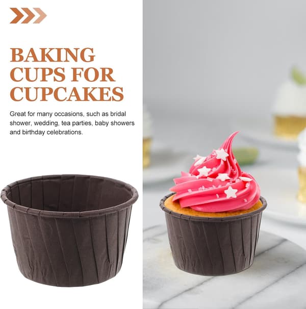 50 st pappersmuffinsformar oljesäkra livsmedelsklassade bakformar brun vacker form
