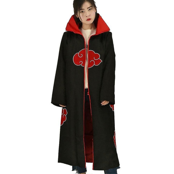 Akatsuki Anime Performance Costume Itachi Robe Med Halskjede Pannebånd Ringsett Rollespill XL