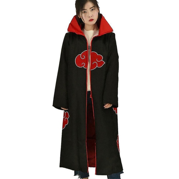 Akatsuki Kappe Anime Kostume Itachi Robe Med Halskæde Pandebånd Ring Sæt Rolleleg 3XL