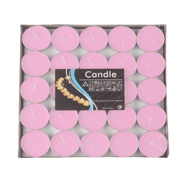 50 stk Mini Teelys - Varighet 1,5 timer - Perfekt for bursdag, påske, dating Pink