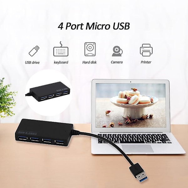 4-portinen USB 3.0 -keskitin 5 Gbps, kannettava kompakti PC-kannettavalle