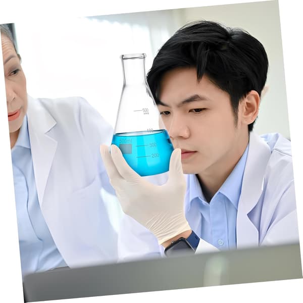 500 ml laboratorieglasskolbe Erlenmeyer-beger med flat bunn og syntetisk materiale