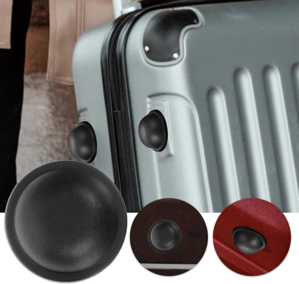 4 stk. sorte runde taskefødder nitte plastik hardware til kufferter og tasker, DIY udskiftningstilbehør