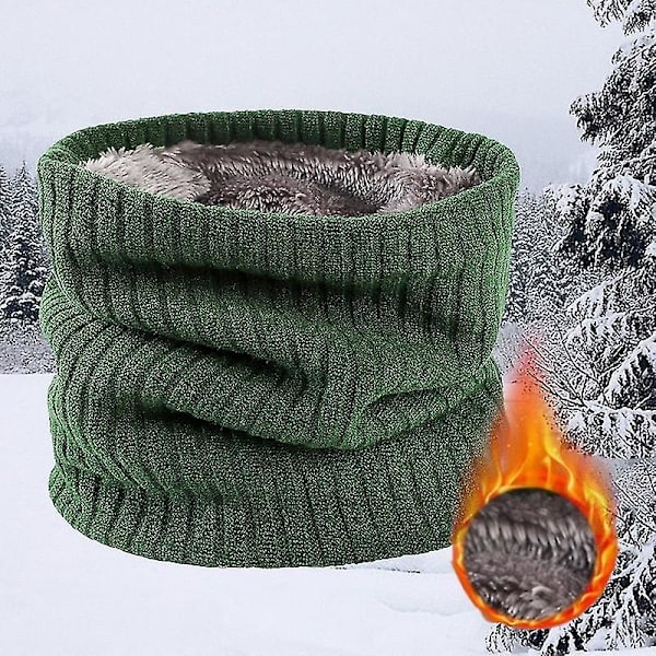 Vinterhalsduk för Män Fleece Ring Bandana Stickad Varm Solid Halsduk Kvinnor Halsvärmare B3-solid