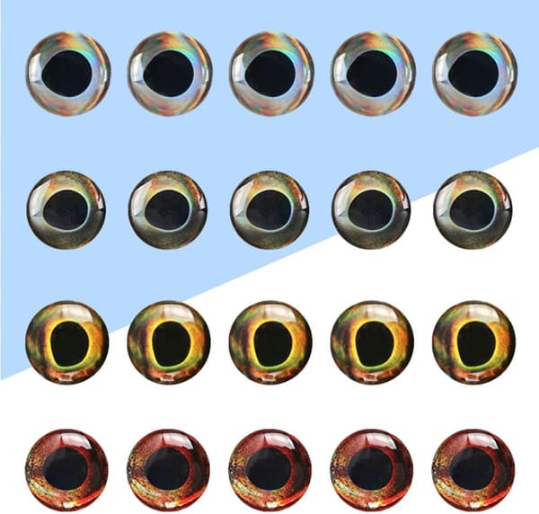 4d Fiskedrag Ögon 5mm Konstgjorda Holografiska Flugbindningsmaterial 20st