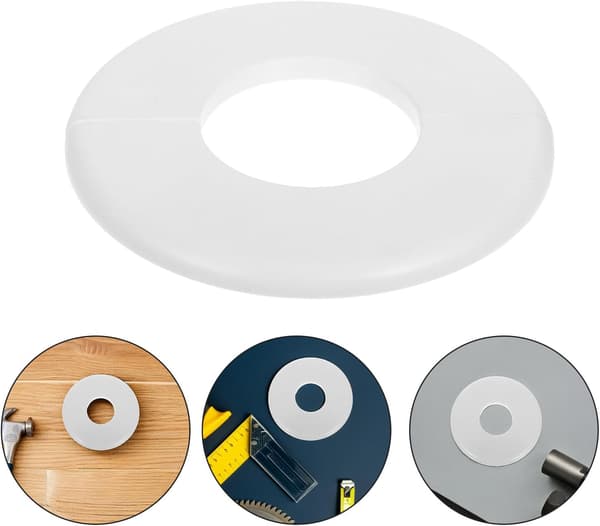 4 stk 50 mm runde rør delt flensdekselplater, hvite ABS-plastdeksler