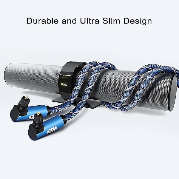 EMK Dubbel 90 Graders Vinkel Optisk Audio Toslink Kabel