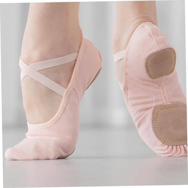 Balletsko til voksne balletdansesko Elastikbåndsål til yoga og gymnastik Pink
