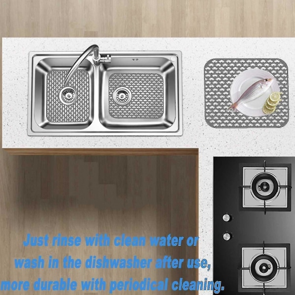 Silikone vask måtte, køkkenvask beskytter gitter tilbehør Folde skridsikker til bunden af ​​husvask