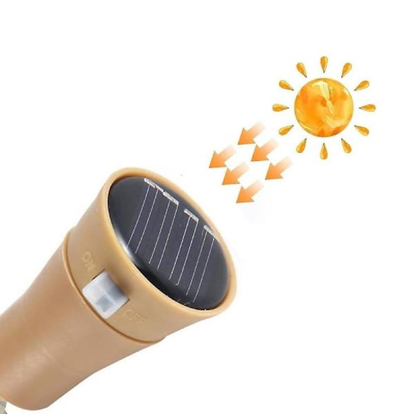 Solcelled 10 LED Vinflaske Kork Formet LED Stjernelys