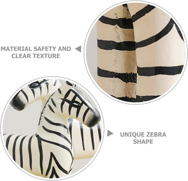 2st Zebra Staty Trädjur Prydnad Lätt Dekorativ Effekt Elegant Utseende
