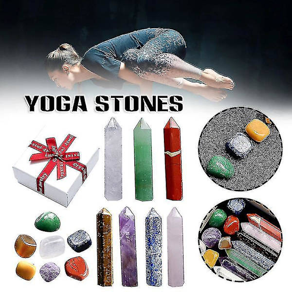 Polerade 7 Chakras Kristaller Stenar Set Skrivbordsdekoration