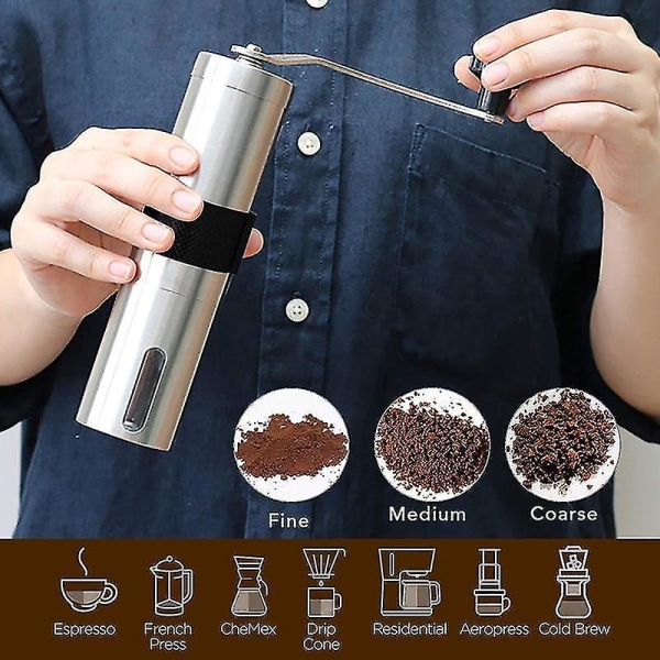 4,8*21cm Rustfrit Stål Kaffe Bønne Burr Kværn.