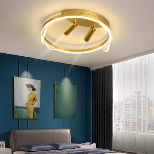 40cm LED Taklampe Nordisk Svart Gull Sirkel Design