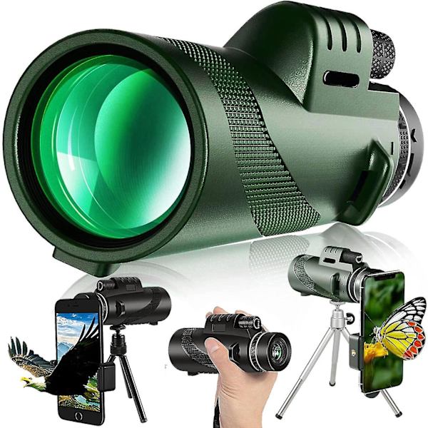 80x100 Højtydende Teleskop Monokular Vandreture Jagt