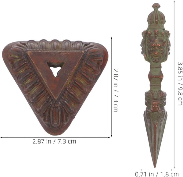 Tibetansk Vajra Dorje Støder Statue Kobberlegering Dekorativ Støder med Stativ, Helligt Design