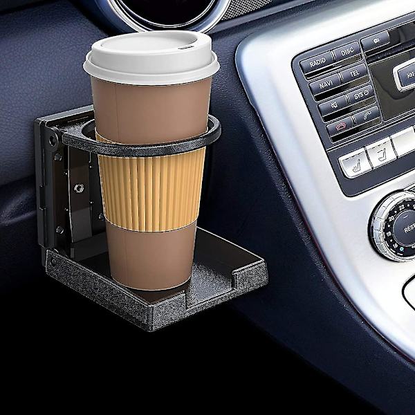 2 stk Universelle Justerbare Foldbare Kopper Kopperholder Svart Bil Drikk Holder Lekkasikkert Plast