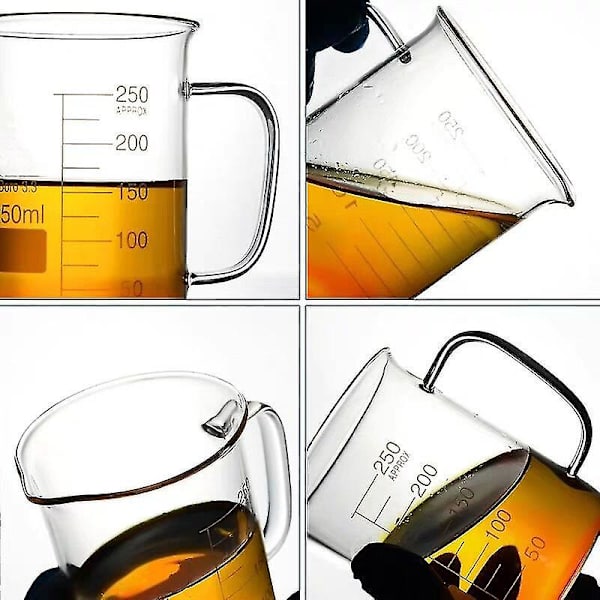 Beger med håndtak, borosilikatglass, målebeger 50-800ml