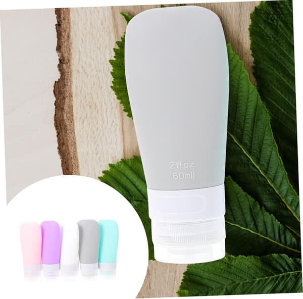 5 st reseflaskor silikon lotion dispenser smink provflaskor för toalettartiklar bärbara tomma silikon för bärväska