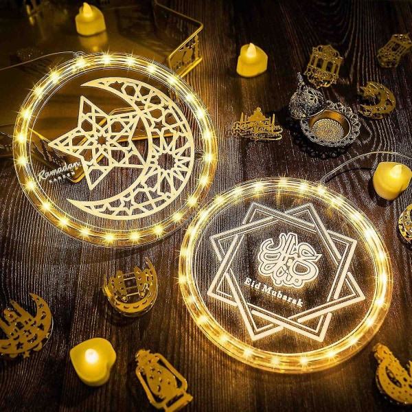 Eid Ramadan dekorative vindueslys Moon Star hængende