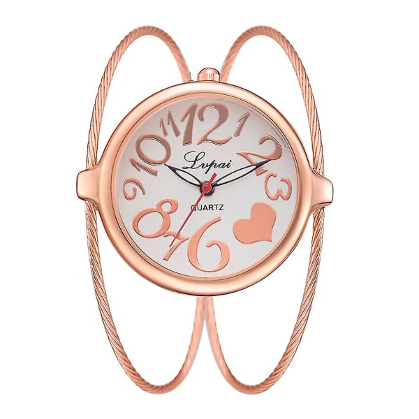 1 stk Fashion Circle Design Armbåndsur Mode Stilfuldt Simple Quartz Watch Armbåndsure til Damer