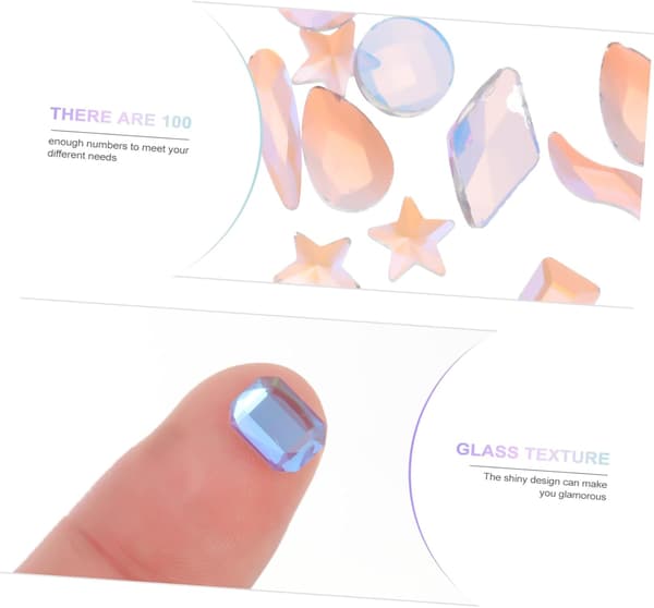 100 stk. neglekunstsmykker flade lapper til manicureindretning form til DIY-negle