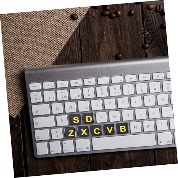 Tastaturklistremerker for bærbar PC 6 ark engelske bokstavmerker for datamaskintastatur