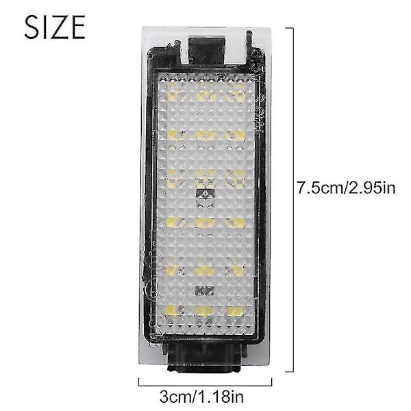 2 st LED-nummerplåtsbelysning för bil för Renault Megane 2 Clio Laa 2 Megane 3 Twingo Master Vel
