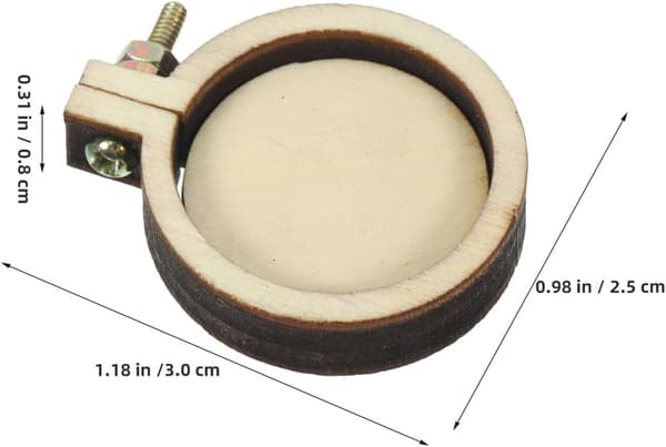 18 stk. træbroderi pagodevedhæng miniature runde rammer