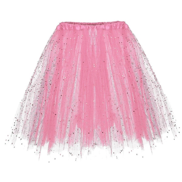 Tutu-nederdel til kvinder Vintage Ballet Boble-nederdele 3-lags tyldesign til sceneoptræden Pink