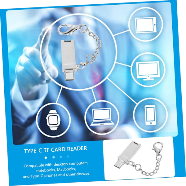 1kpl Typec-kortinlukija Type c Micro -kortinlukija Kortti avaimenperäsovittimella USB-sovittimet
