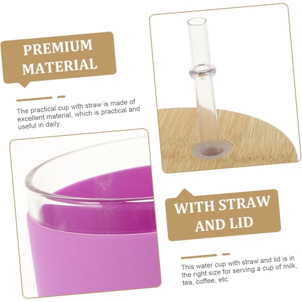 32oz Isolerad Vattenmugg med Sugrör Silikonöverdrag Robust Glasdryckesflaska