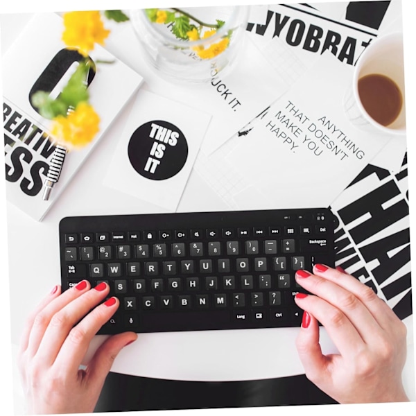 2 Ark Universelle Engelske Tastaturklistremerker Komplett Sett