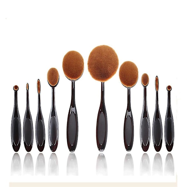 Sminksvampar i Tandborsteform, Oval, 10-pack