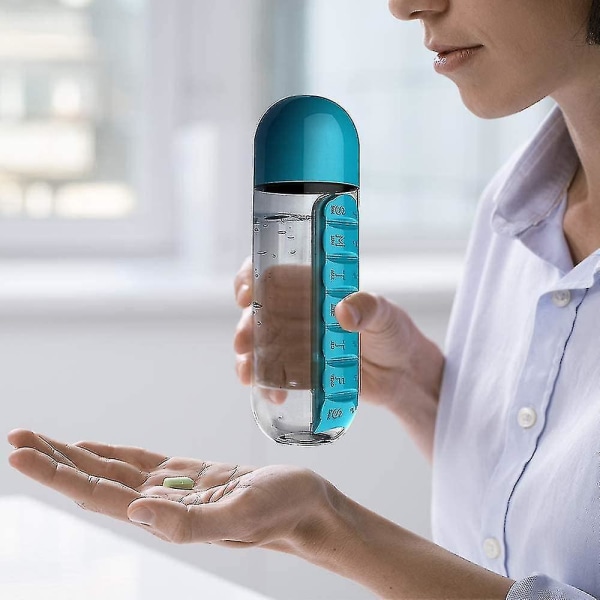 2 i 1 vannflaske Giftfri miljøvennlig pilleboks