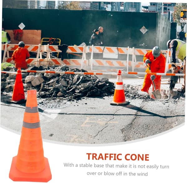 Justerbar infällbar orange trafikkon 45 cm utan ljus Multifunktionell säkerhetskon