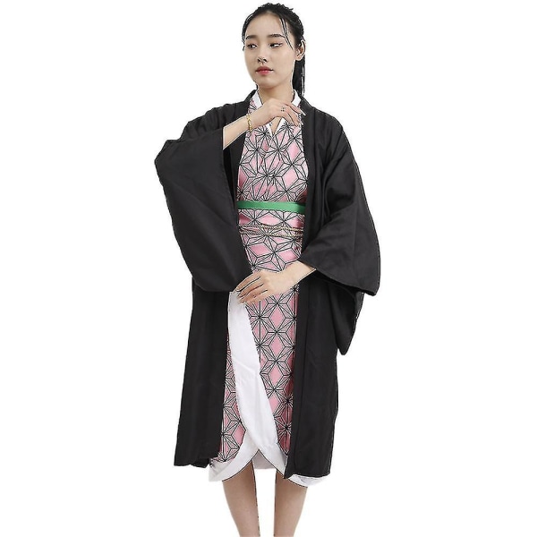 Demon Slayer Anime Kamado Nezuko Kostume til Kvinder Kimono Outfits med Bambusrekvisitter Rolleleg Suit 2XL