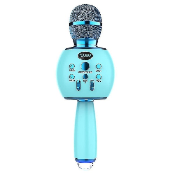 Trådløs Mikrofon Karaoke Håndholdt Kondensatormikrofon Blå