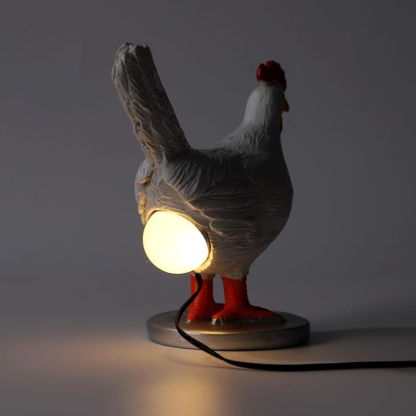 Hønseegg Skrivebordslampe USB Harpiks Hane Utstilling 3D