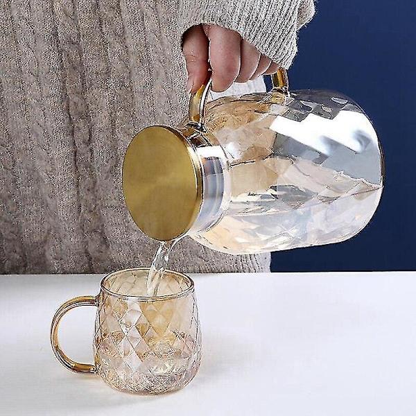Glas Tekande Sæt med Diamantstruktur Vandkande Kaffekande Karaffel
