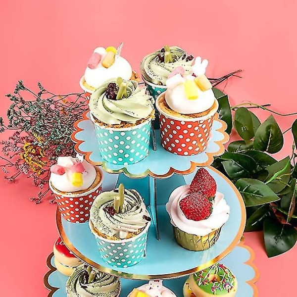 3-pack kartong Cupcake Stands Dessert Tower Hållare