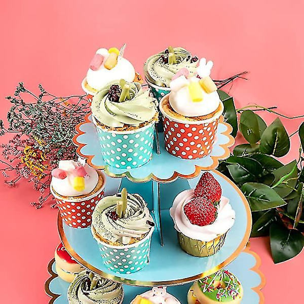 3-pack Papperskakställ för Cupcakes, Desserttornhållare