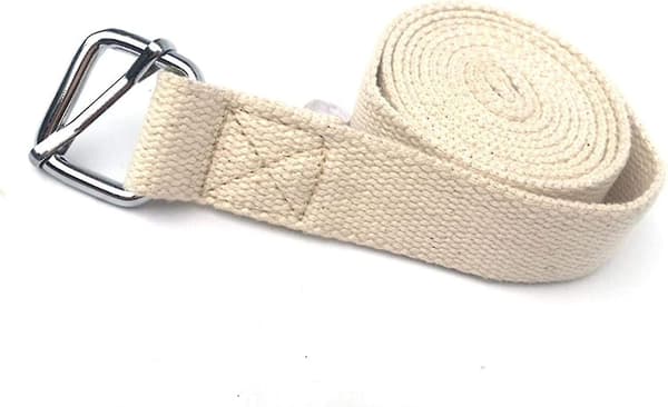 Yoga Band i Bomull med Stretch och D-ring, 183cm, Hållbar och Justerbar