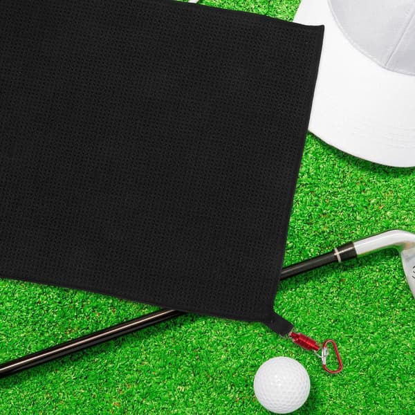 Magnetisk Golftørklædeklips Sort Mikrofiber Vaffel Golf Svedhåndklæde